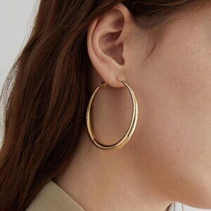 NEW Vincenzia Luxe 18K Gold Plated Classic Hoop Earrings